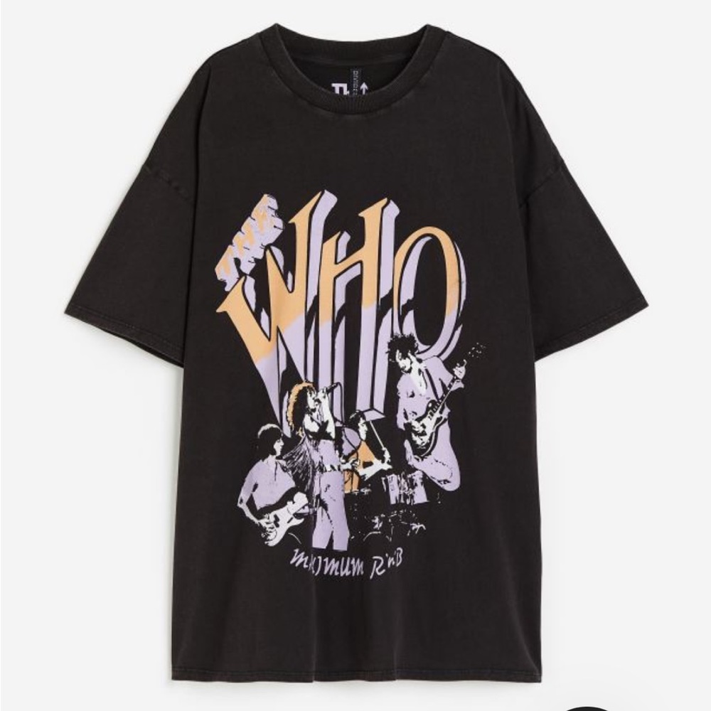 NWT H&M Oversized The Who Band Tee Graphic T-Shirt Small